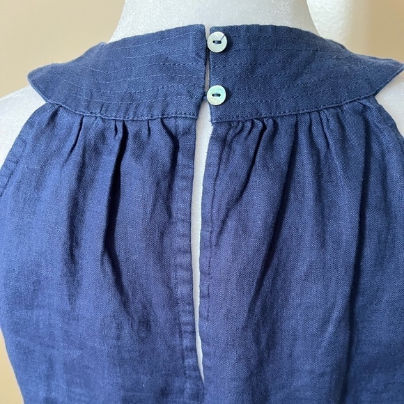 Antibes Blanc 100% Linen Blue Halter Dress NWOT Sz XS - Picture 4 of 7